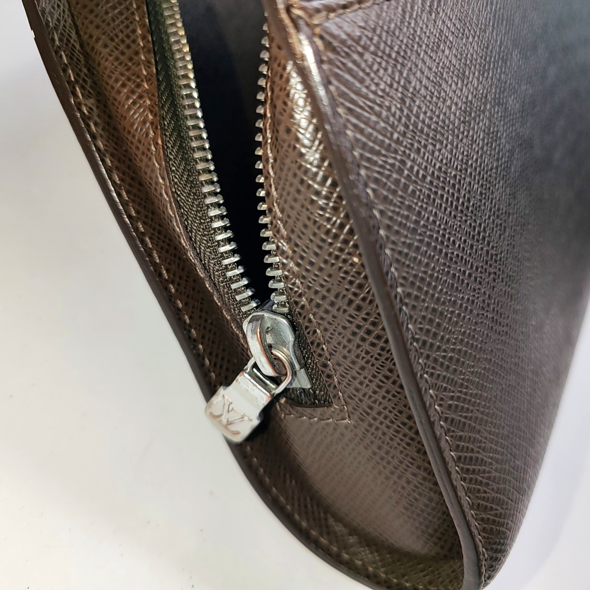 LOUIS VUITTON BAIKAL Brown Calfskin Clutch Handbag Silver Hardware-(SKU)-955218980