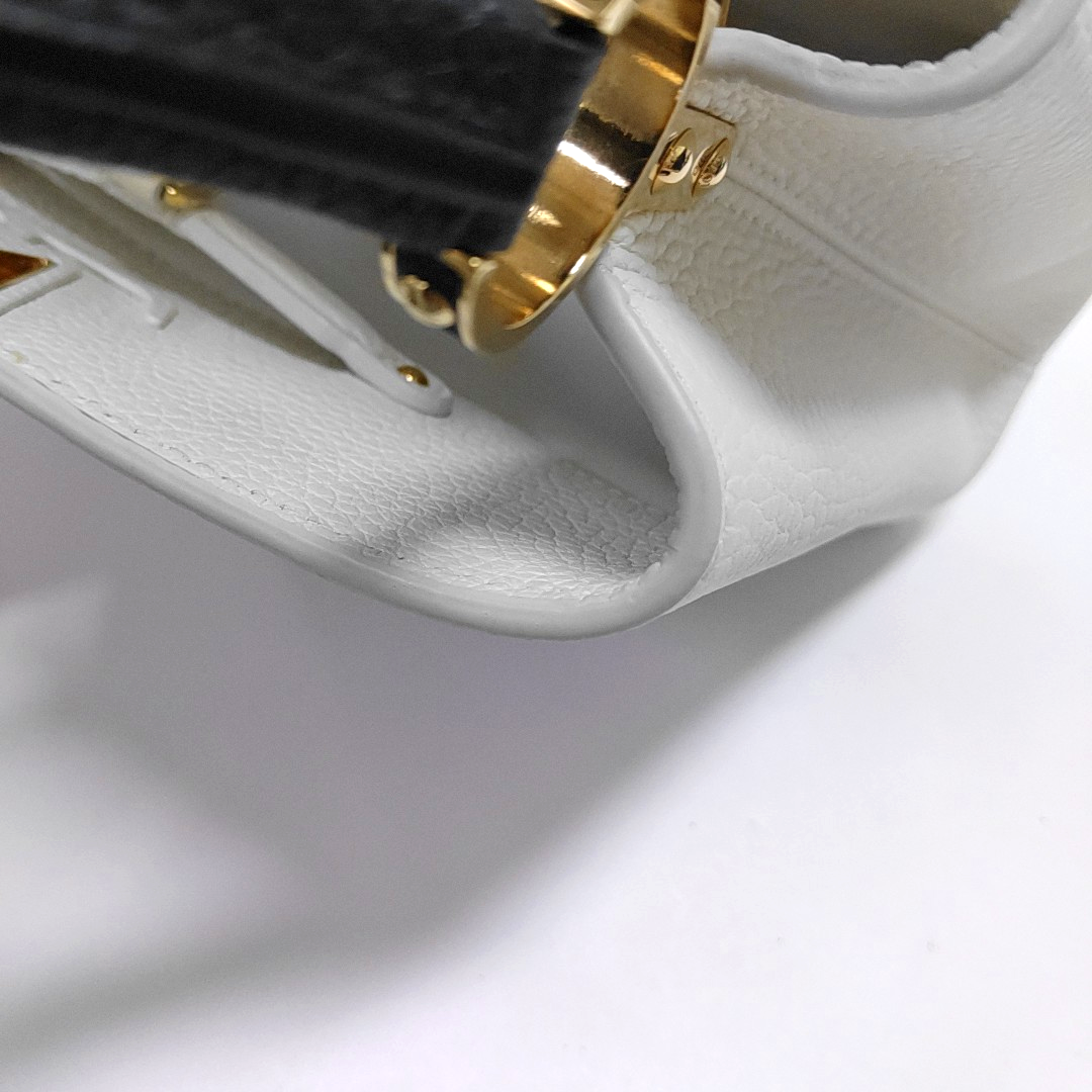 LOUIS VUITTON CAPUCINES BB White Calfskin Shoulder Bag, Handbag, Crossbody Bag with Detachable Strap-(SKU)-963553320