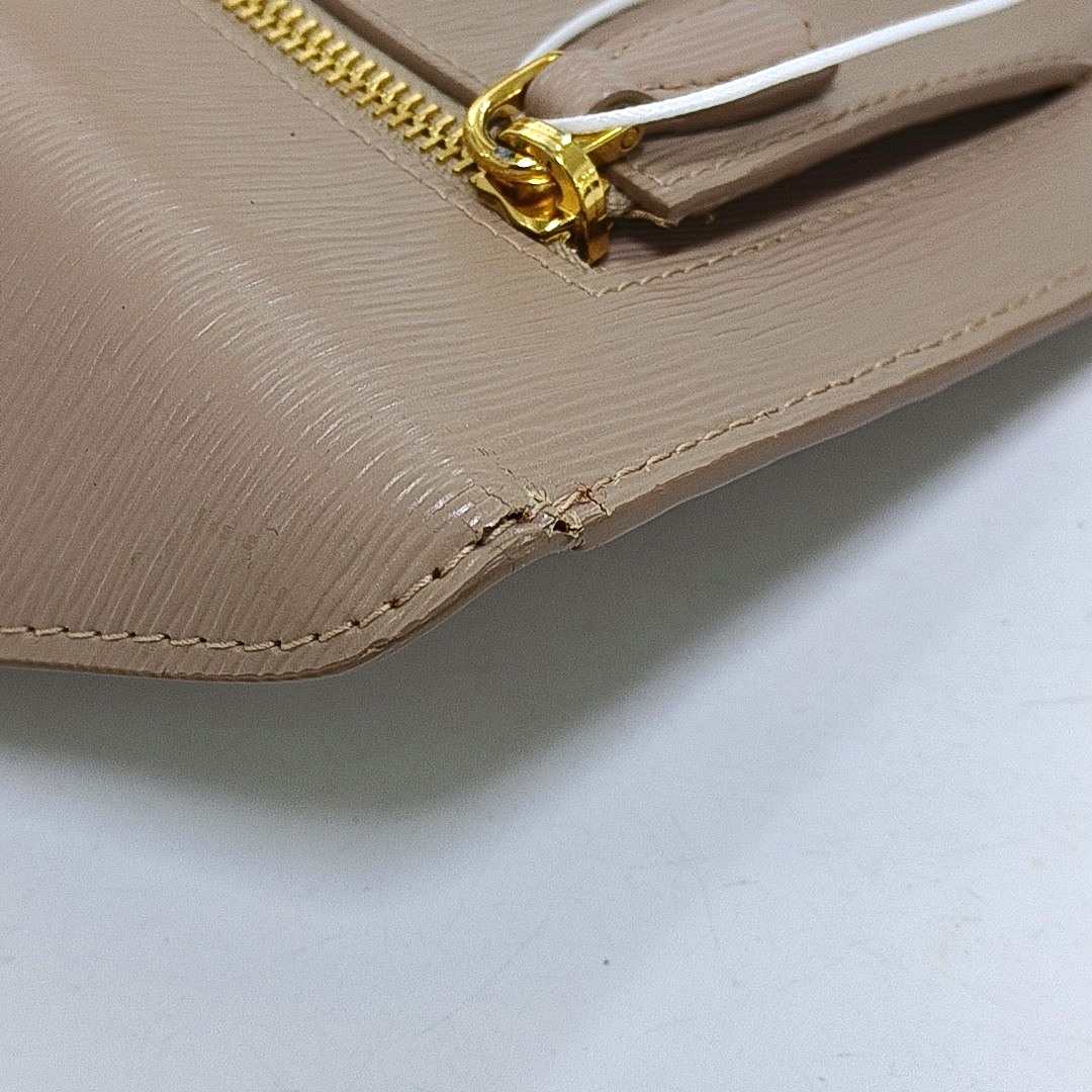 PRADA Nude Pink Cowhide Logo Handbag Golden hardware-(SKU)-950774692