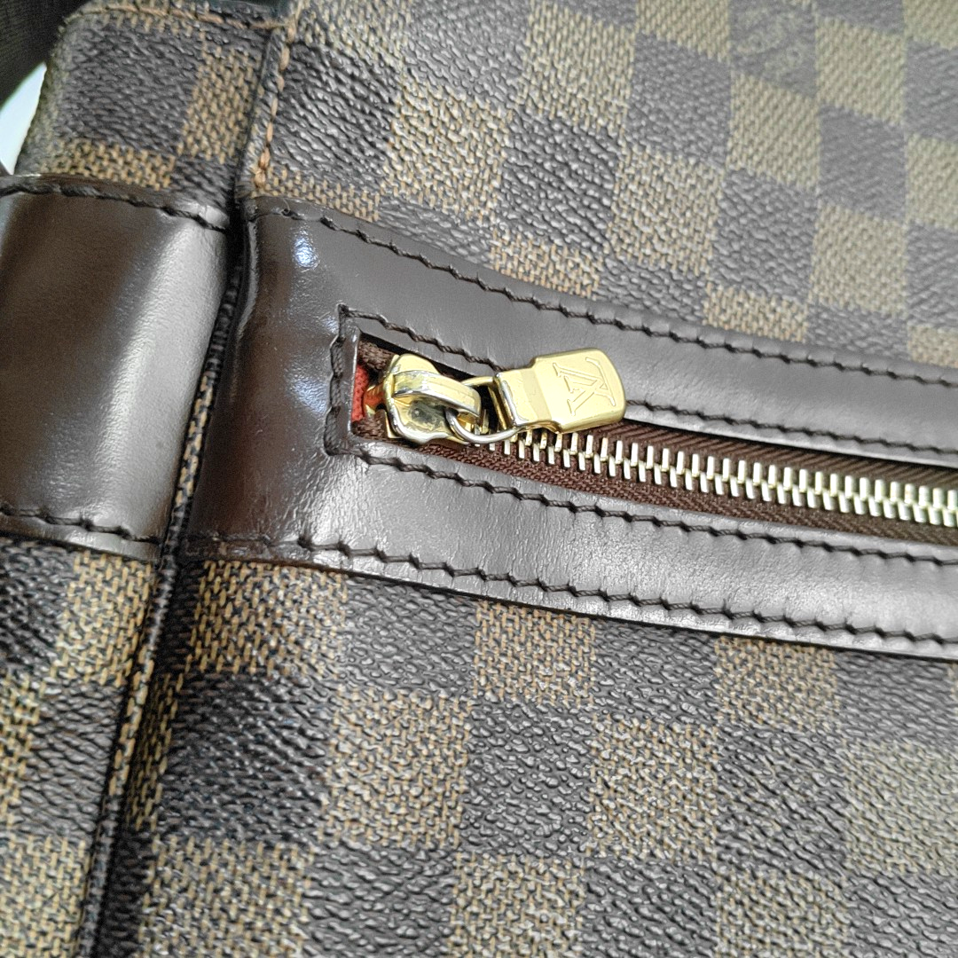 LOUIS VUITTON BASTILLE Brown Coated Canvas Checkered Single Shoulder Bag Crossbody Golden hardware-(SKU)-954553380