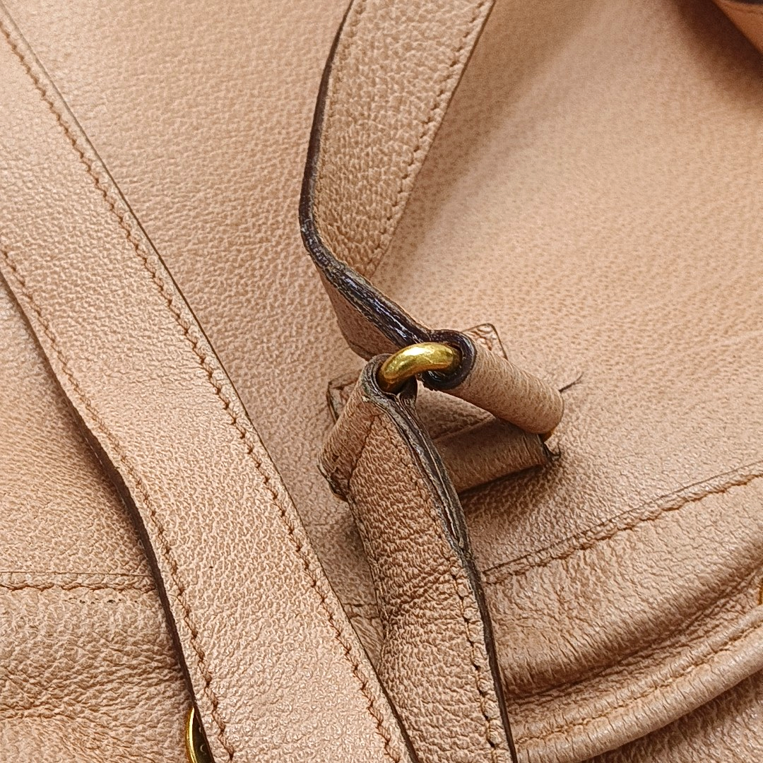GUCCI Brown suede bamboo backpack Golden hardware-(SKU)-948850535