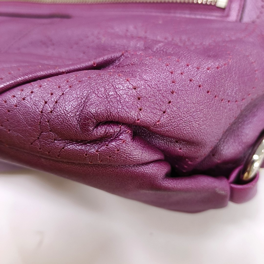 COACH Fuchsia Leather Cut-Out Sling Bag Silver Hardware Removable shoulder strap-(SKU)-928562151