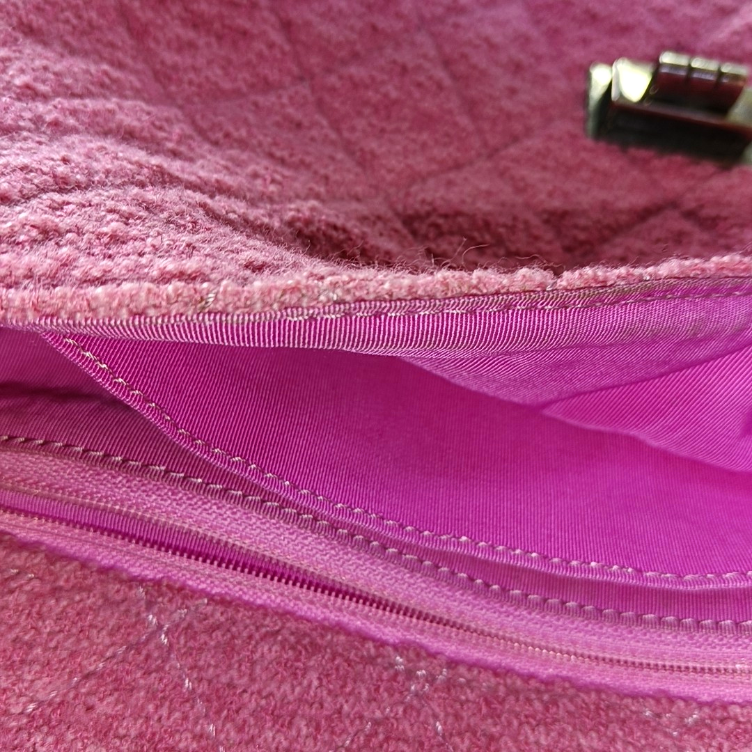CHANEL 2.55 Maxi Super Large Pink Wool Quilted Matelassé Shoulder Bag Crossbody Bag Rutenium Hardware 13 Clasp-(SKU)-965133439