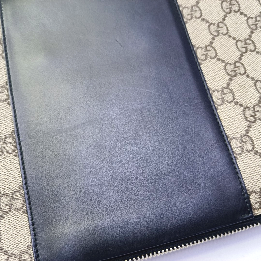 GUCCI GG Supreme Brown Coated Canvas Monogrammed Tote Handbag Silver Hardware-(SKU)-939177911