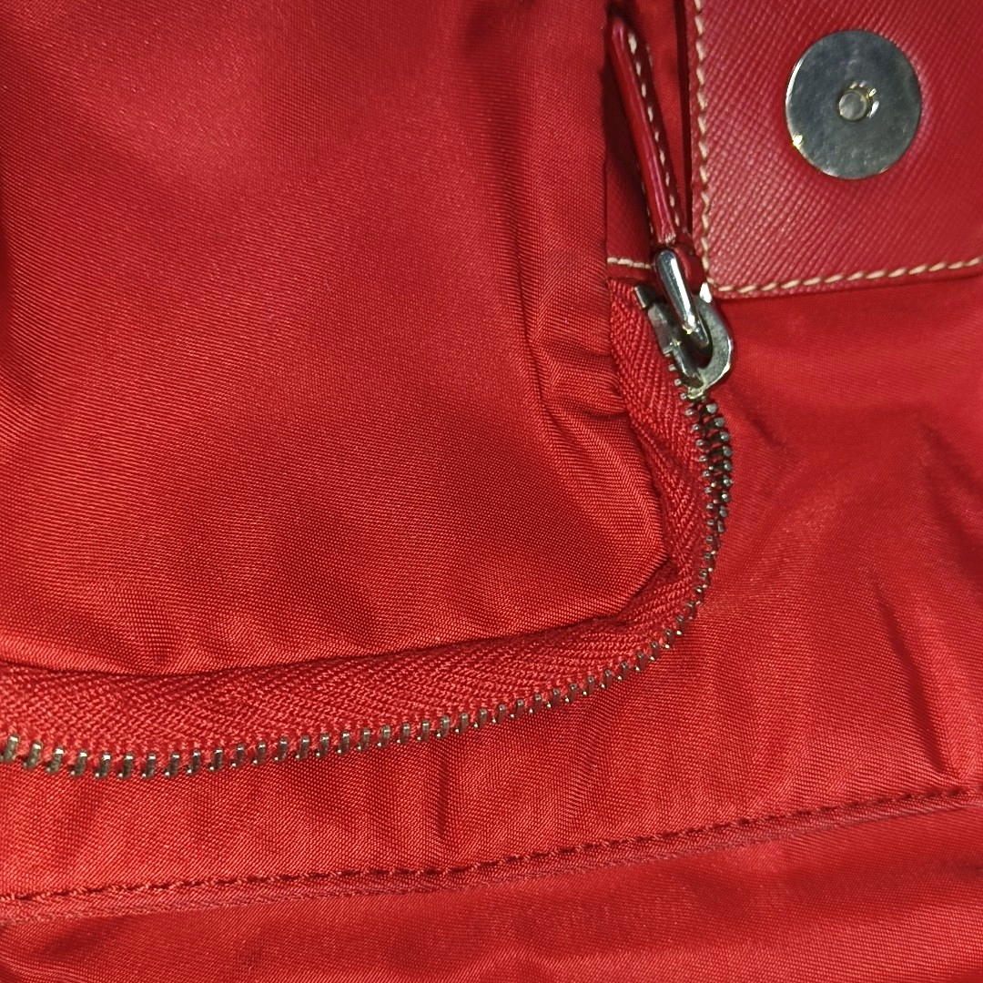 PRADA Red Nylon Single Shoulder Bag Silver Hardware Removable shoulder strap-(SKU)-939884646