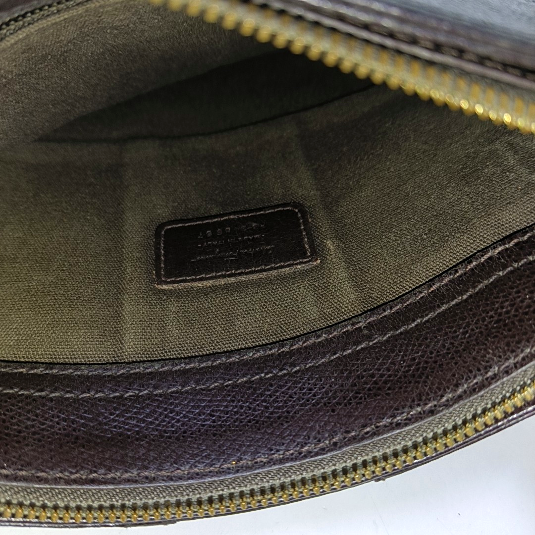 FERRAGAMO Dark Brown Calfskin Single Shoulder Tote Bag Crossbody Bag Golden hardware-(SKU)-943478247