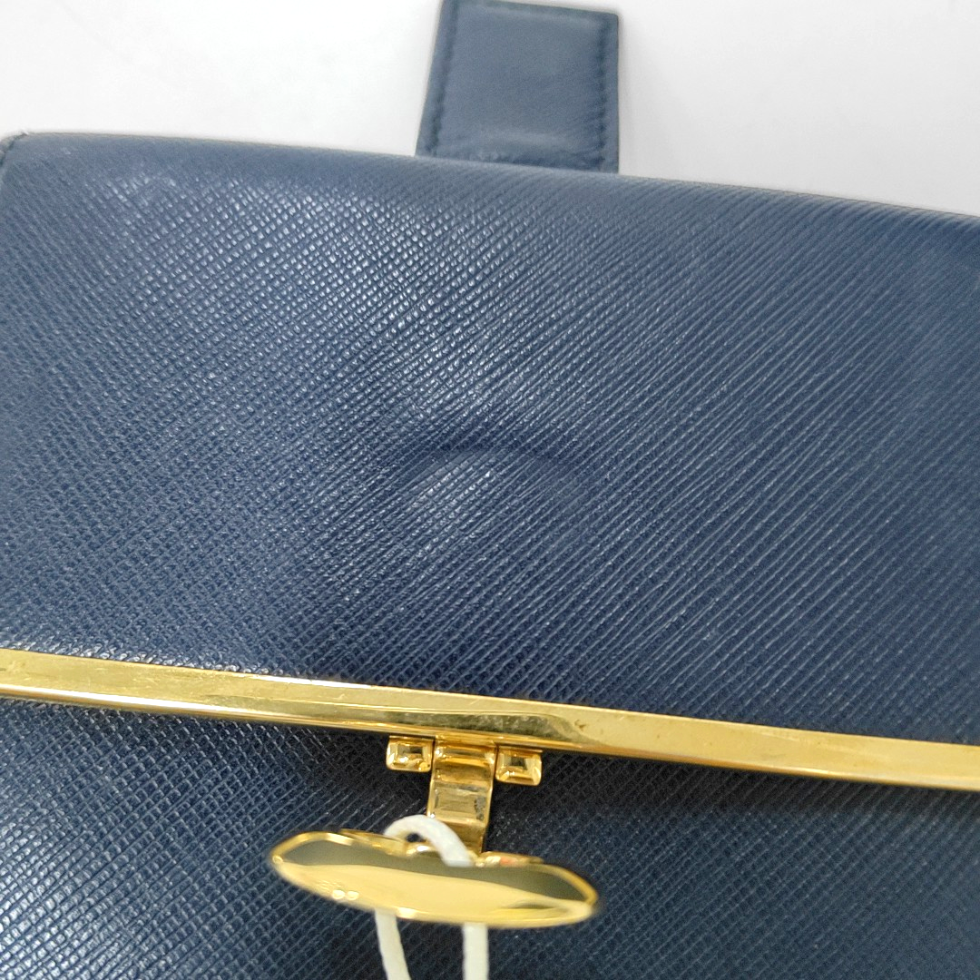 FERRAGAMO Gancio Blue Cowhide Embossed Wallet Golden hardware-(SKU)-942092441