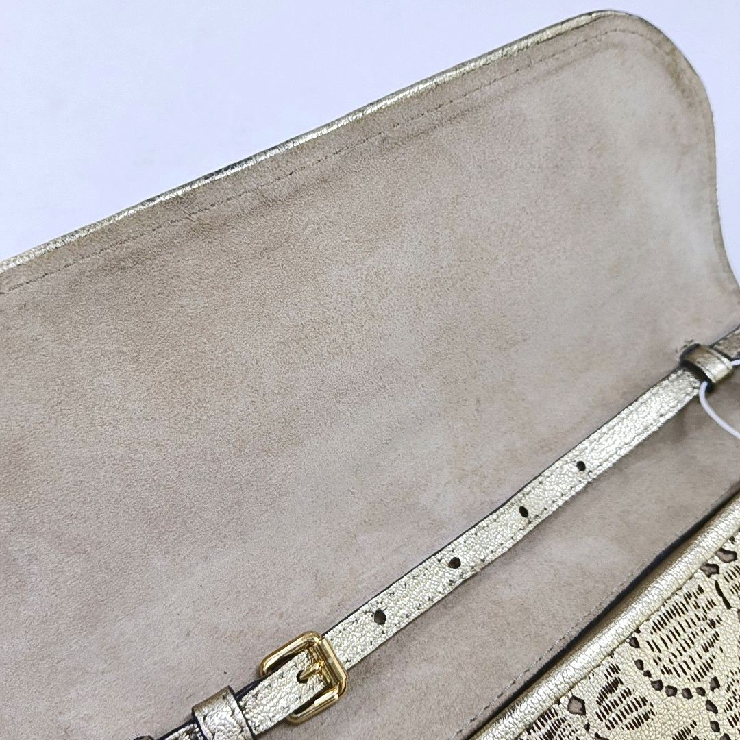 BURBERRY Champagne Leather Shoulder Bag Crossbody Golden hardware Removable shoulder strap-(SKU)-950089818