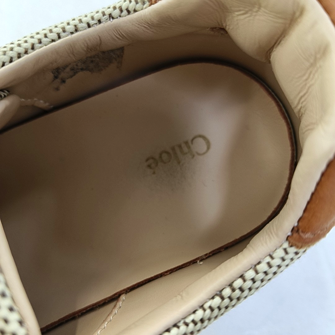 Chloé 32code Autumn and Spring Beige Fabric Women's Athletic Casual Shoes-(SKU)-933067743