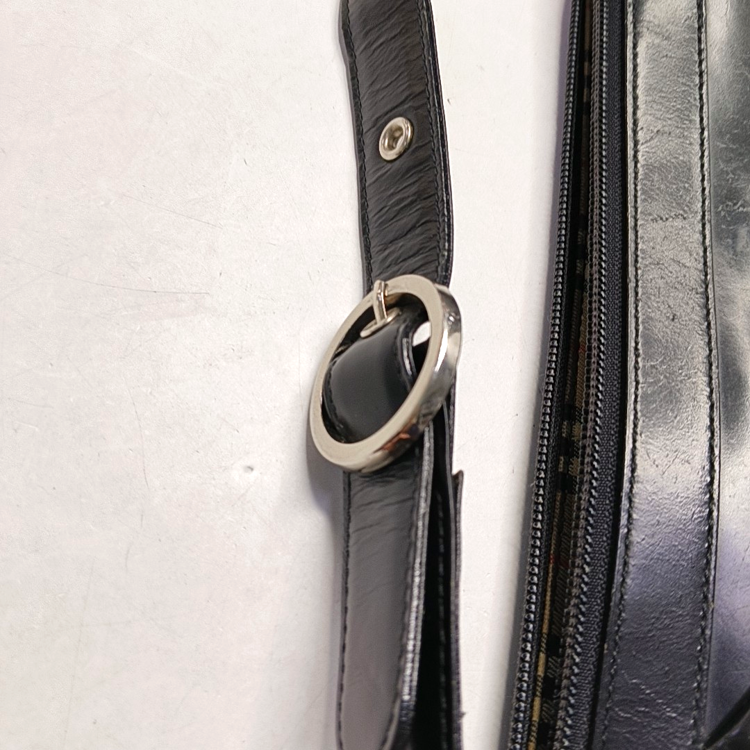 BURBERRY Black Calfskin Warhorse Grain Single Shoulder Bag Handbag Silver Hardware-(SKU)-946106319