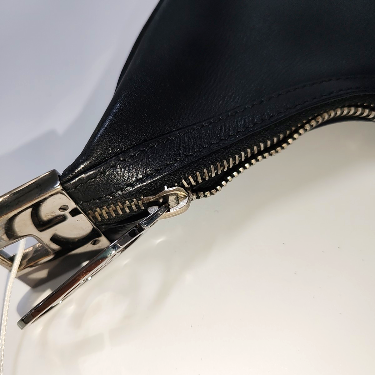 GUCCI Black Leather Single Shoulder Bag Silver Hardware Removable shoulder strap-(SKU)-938237426