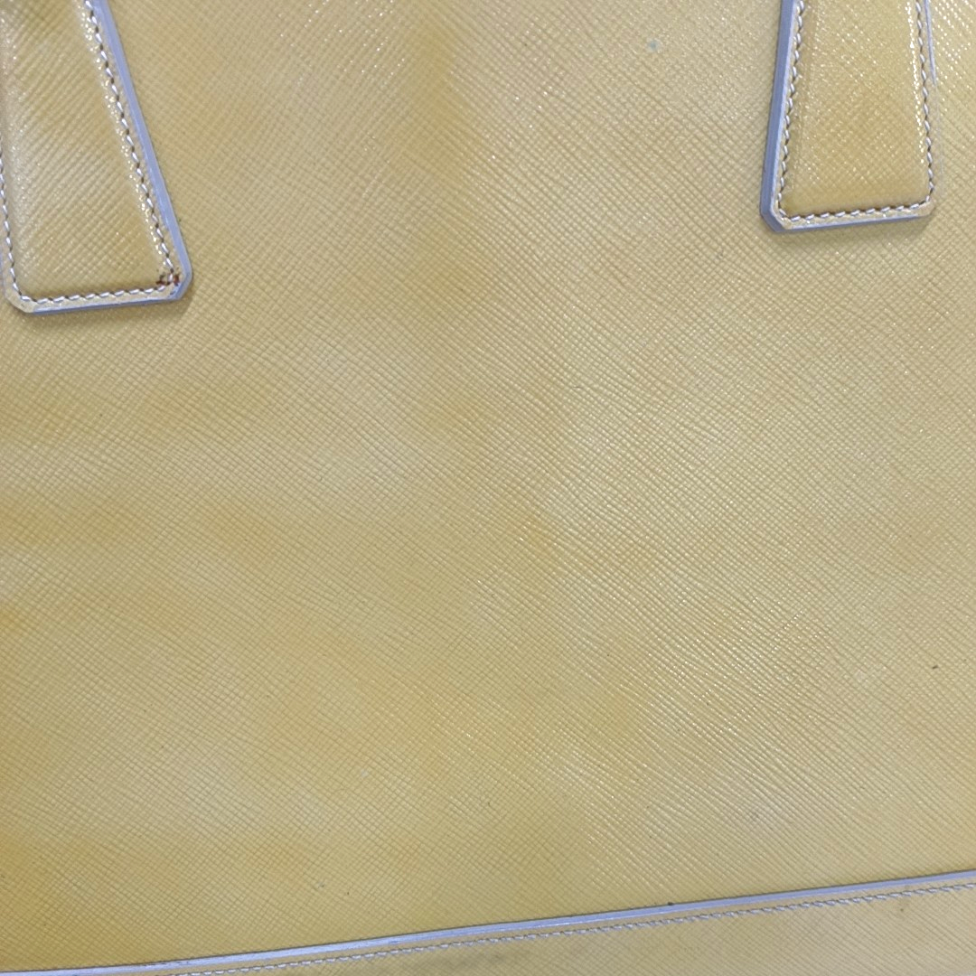 PRADA Promenade Yellow Cowhide Logo Monogram Crossbody Tote Bag Golden hardware Removable shoulder strap-(SKU)-959047479