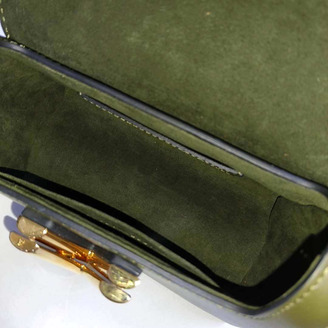 LOUIS VUITTON TWIST Small Green Leather Embroidered Crossbody Shoulder Bag with Gold Hardware-(SKU)-957815452