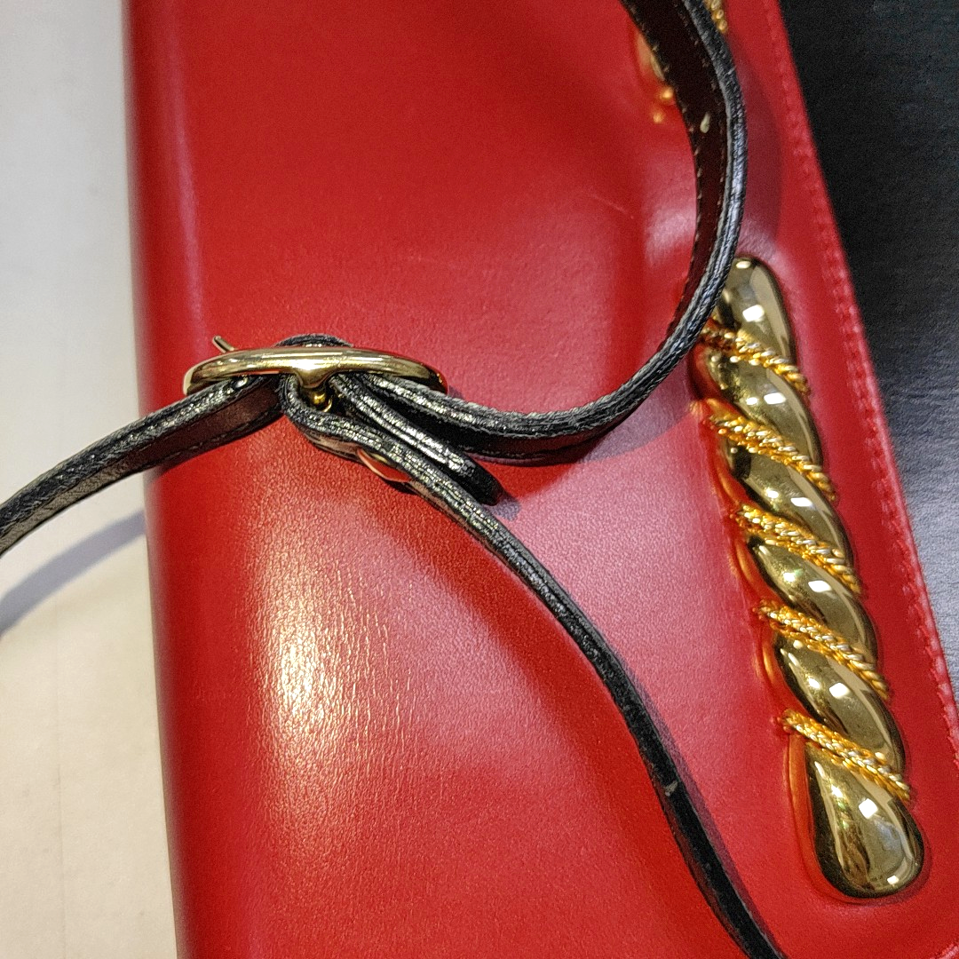 LANVIN Black Cowhide Single Shoulder Bag Crossbody Bag Golden hardware Removable shoulder strap-(SKU)-935604204