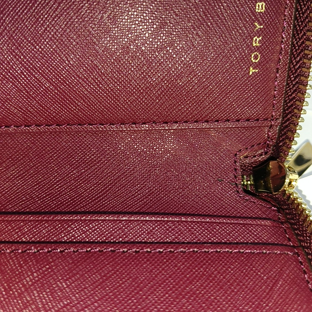 TORY BURCH York Burgundy leather wallet Golden hardware-(SKU)-941857732