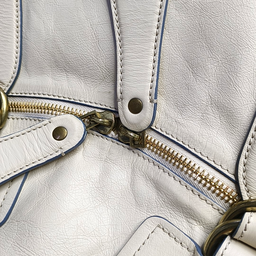 Chloé Tote bag White Leather Handbag Golden hardware-(SKU)-954394334