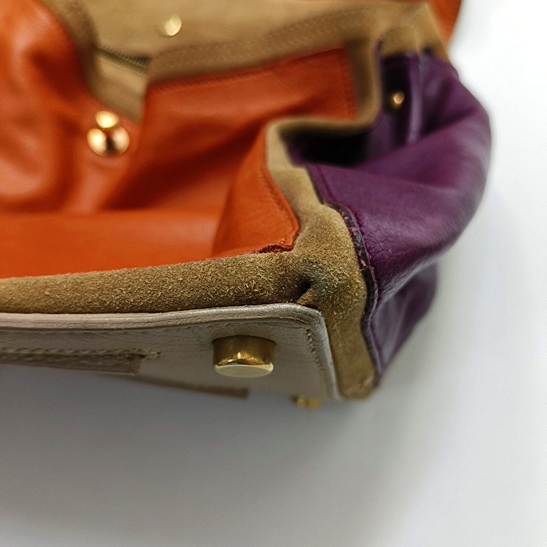 YSL MUSE TWO Multicolor Cowhide Single Shoulder Bag Tote Golden hardware-(SKU)-955589540