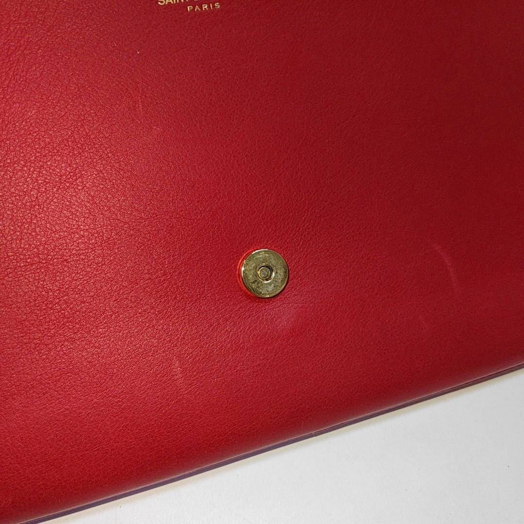 YSL CHYC Y LIGNE Red Cowhide Handbag Golden hardware-(SKU)-935154506
