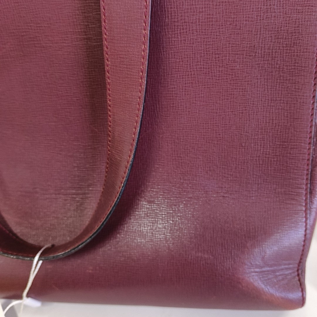 Cartier Tote bag Burgundy Cowhide Studs Shoulder Bag Handbag Golden hardware-(SKU)-12225119