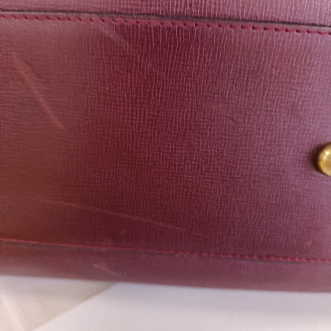 Cartier Tote bag Burgundy Cowhide Studs Shoulder Bag Handbag Golden hardware-(SKU)-12225119