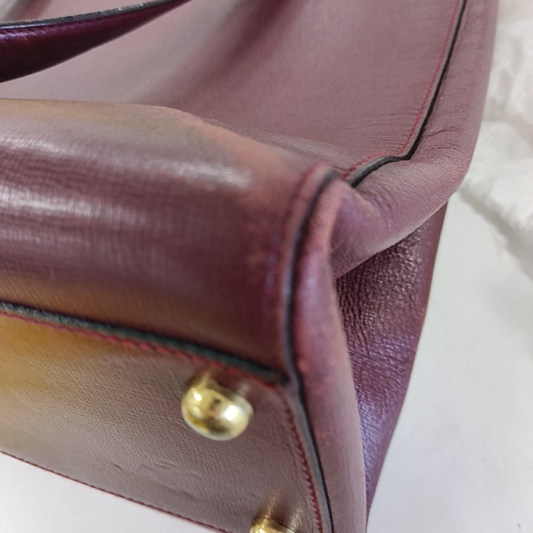 Cartier Tote bag Burgundy Cowhide Studs Shoulder Bag Handbag Golden hardware-(SKU)-12225119