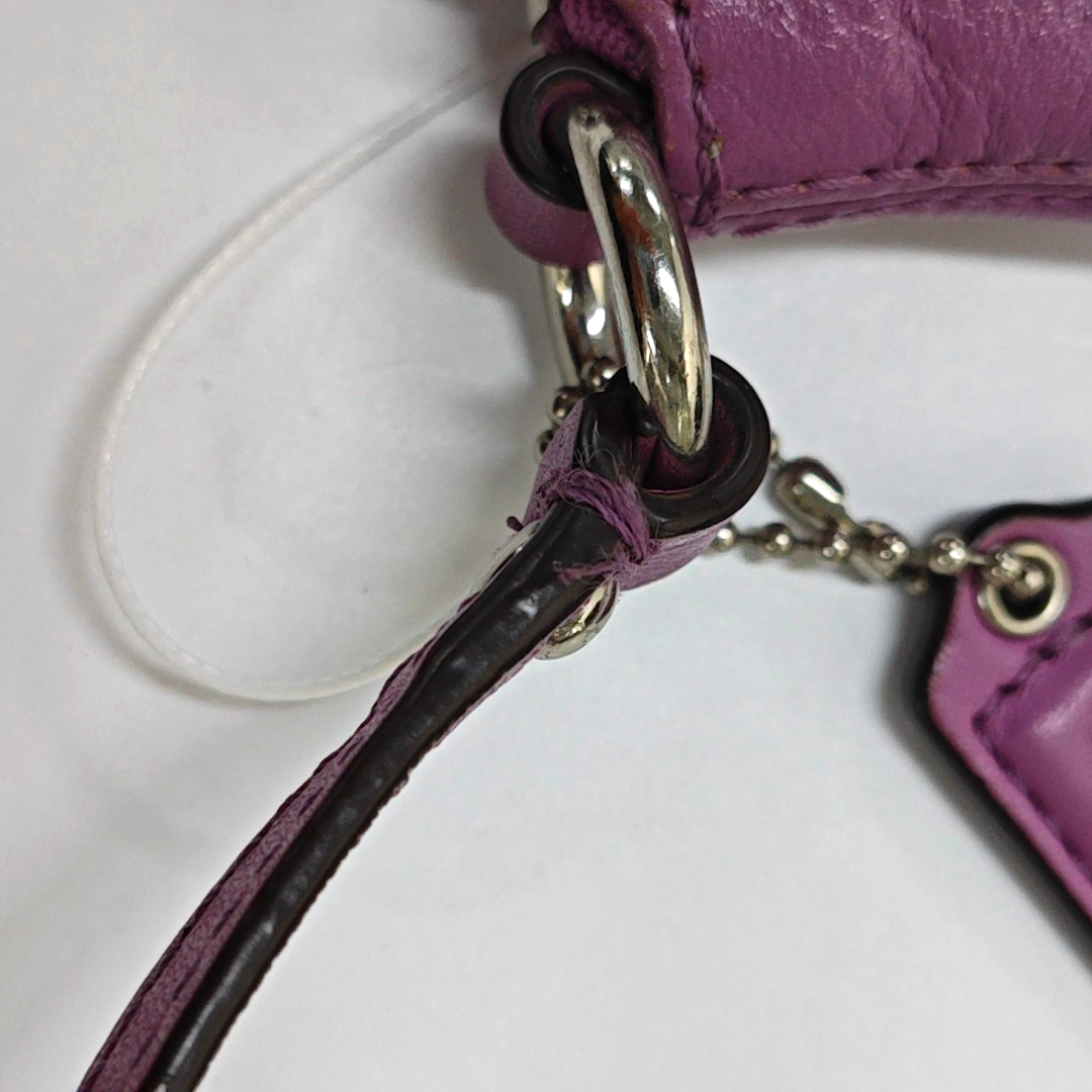 COACH Purple Leather Shoulder Bag Silver Hardware Vintage model-(SKU)-939951061