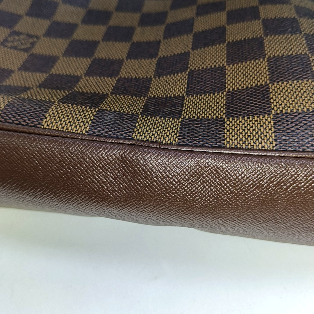 LOUIS VUITTON DAMIER EBENE Large size Brown Coated Canvas Checkered Handbag Golden hardware-(SKU)-930402933