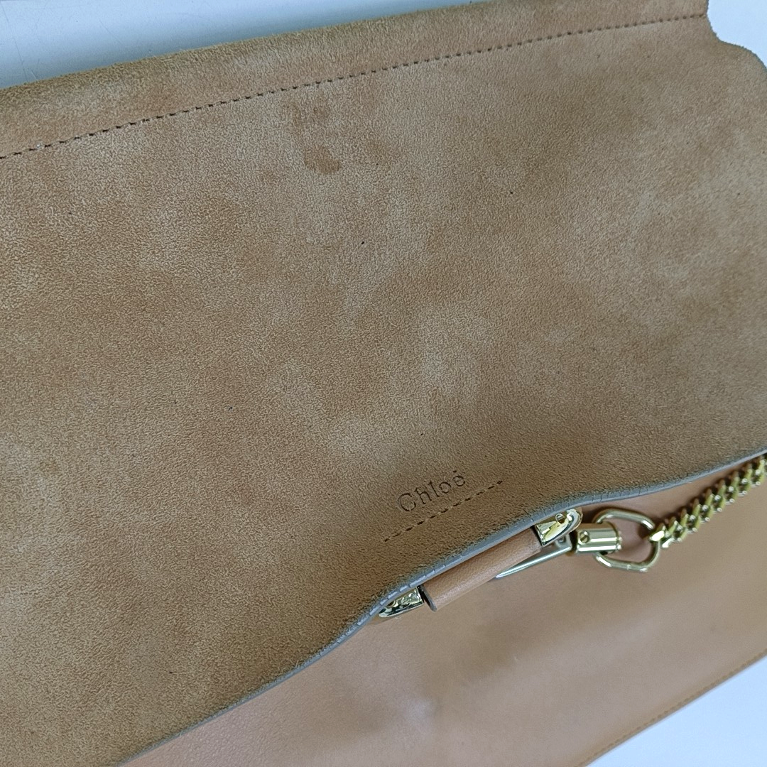 Chloé Faye Medium size Orange Suede Leather Single Shoulder Bag Golden hardware Removable shoulder strap-(SKU)-950948010