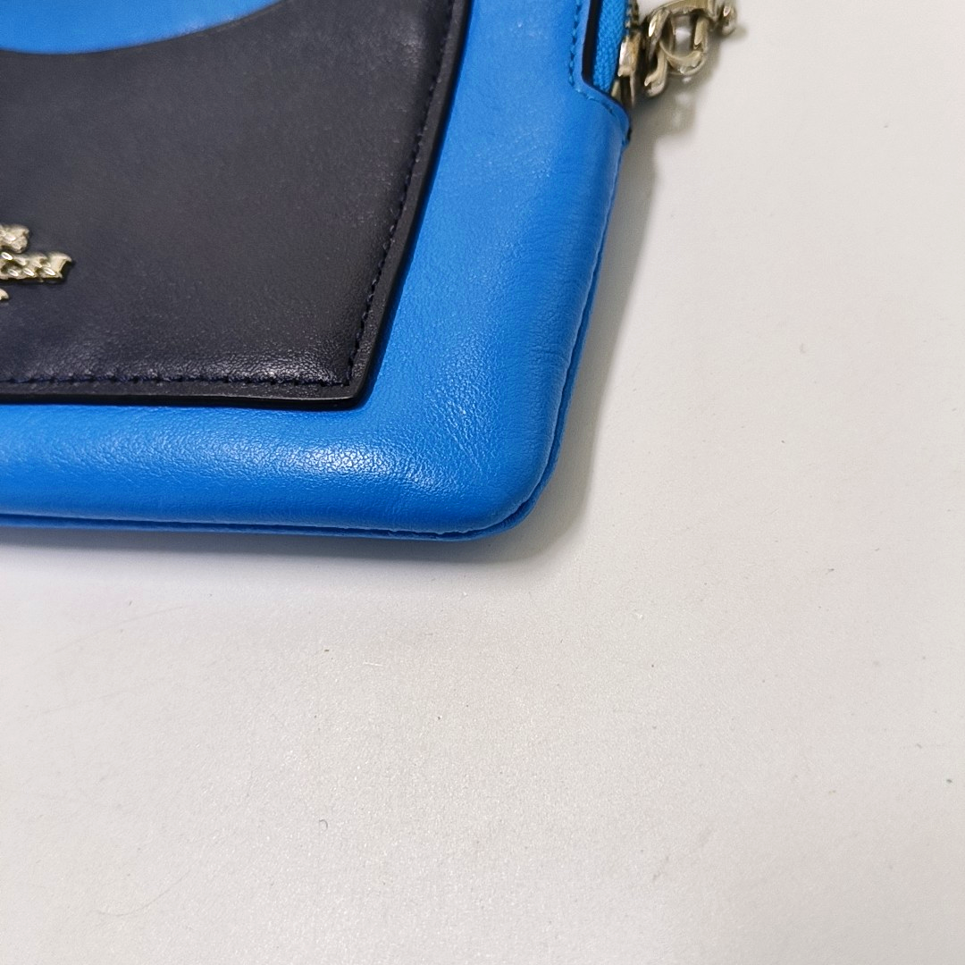 COACH CORNER ZIP POCHETTEBlue Leather Carriage Tote Bag16-(SKU)-942807108