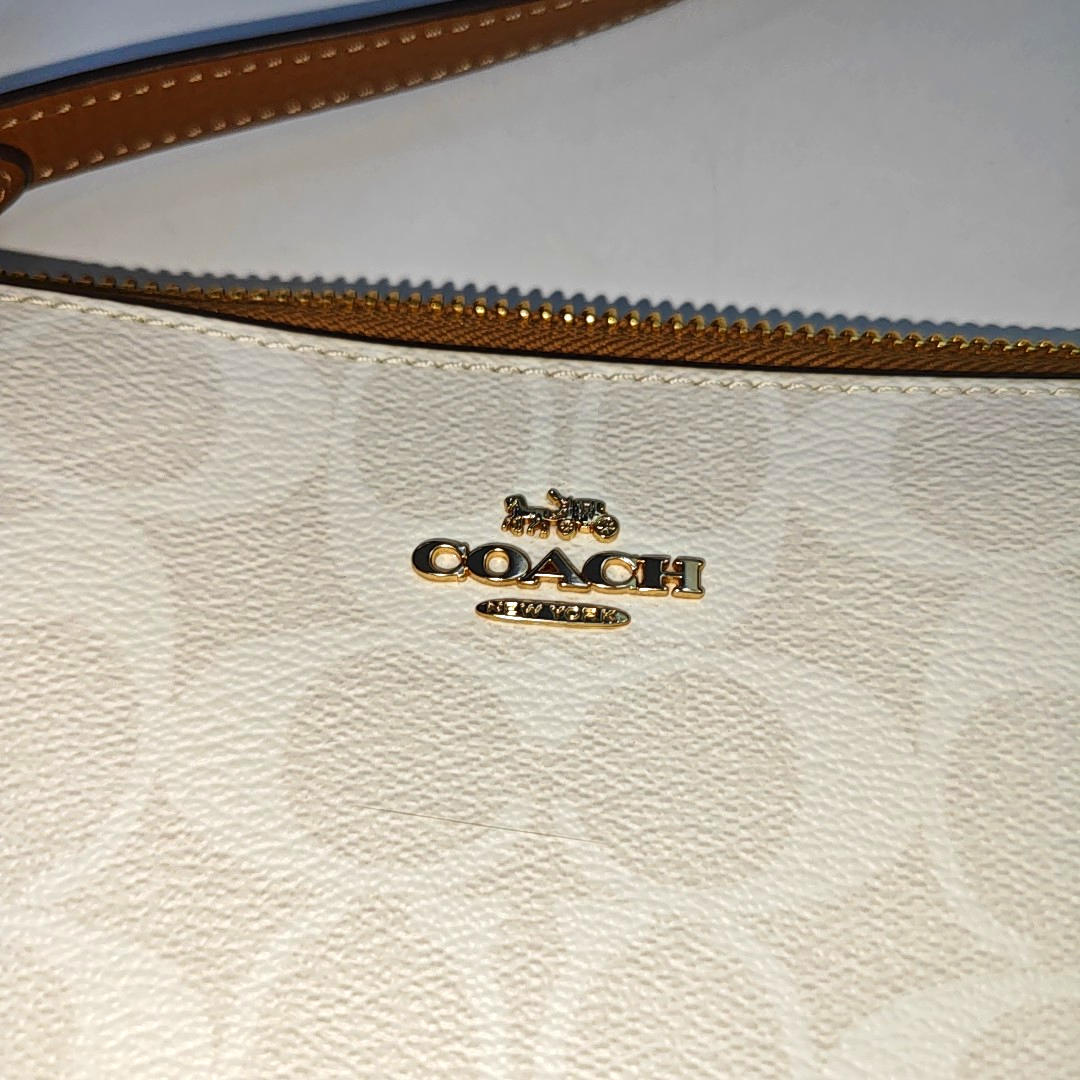 COACH NOLITA Beige Coated Canvas Monogrammed Tote Bag Golden hardware-(SKU)-937779103
