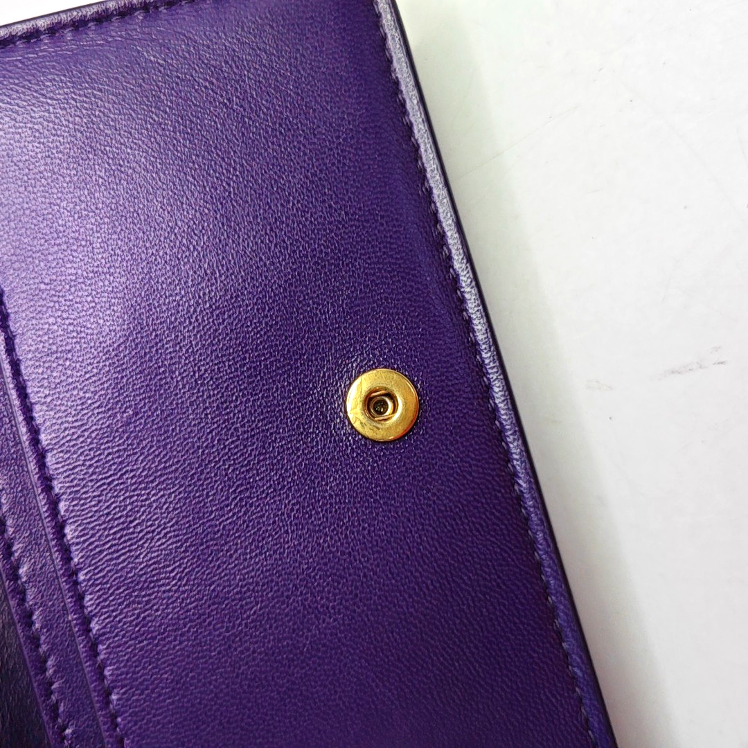 BOTTEGA VENETA Purple Cowhide Wallet-(SKU)-958679200
