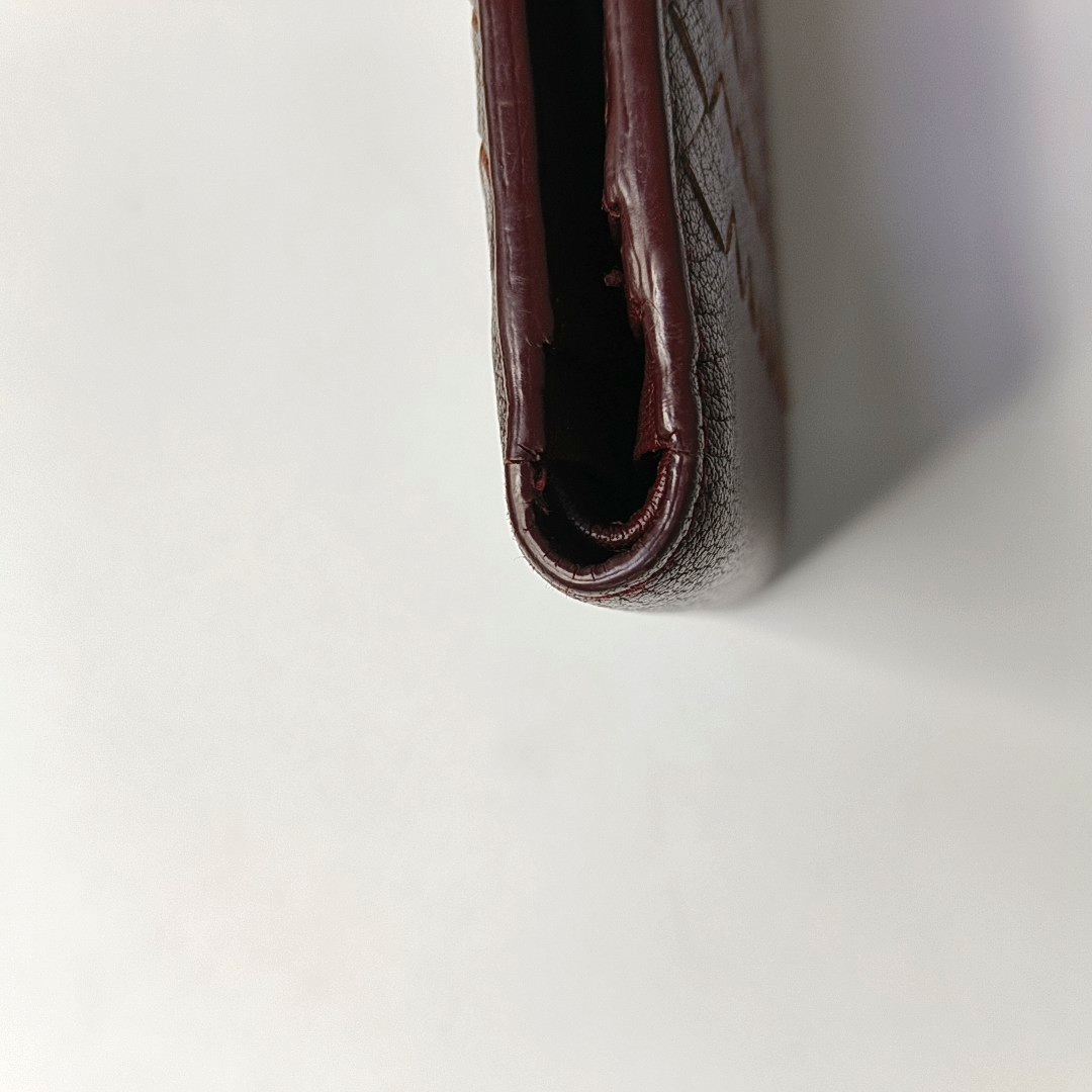 BOTTEGA VENETA Brown Cowhide Woven Wallet-(SKU)-947036391