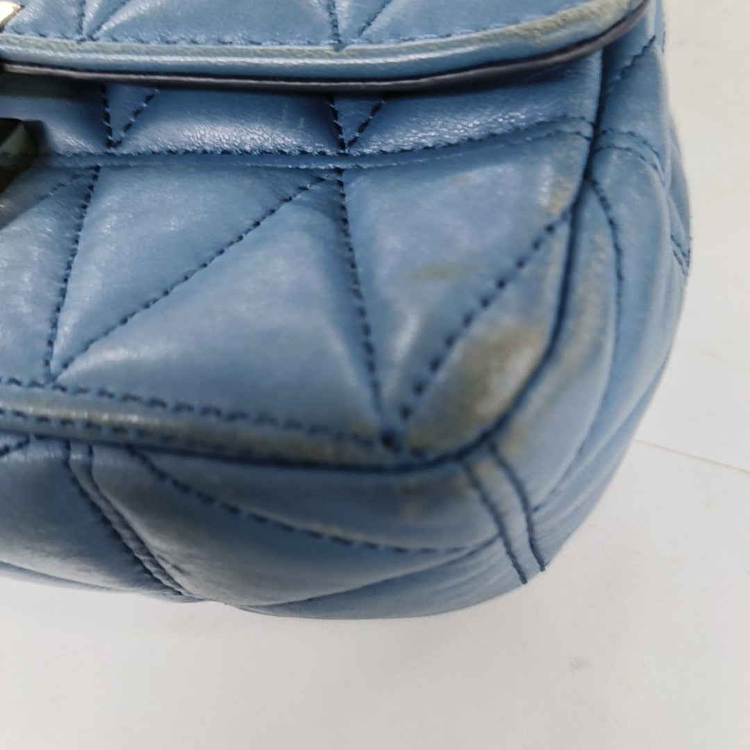 MICHAEL KORS Sloan Small size Blue Cowhide Quilted Crossbody Bag Single Shoulder Bag Golden hardware-(SKU)-12438263