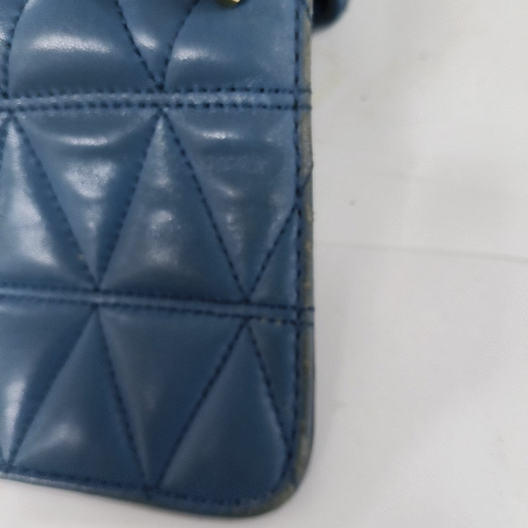 MICHAEL KORS Sloan Small size Blue Cowhide Quilted Crossbody Bag Single Shoulder Bag Golden hardware-(SKU)-12438263