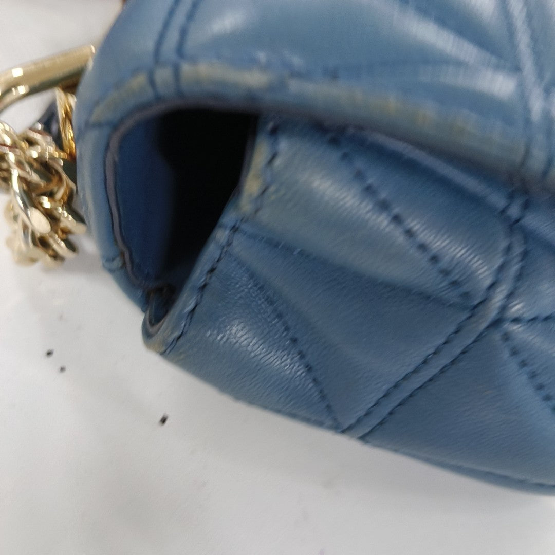 MICHAEL KORS Sloan Small size Blue Cowhide Quilted Crossbody Bag Single Shoulder Bag Golden hardware-(SKU)-12438263