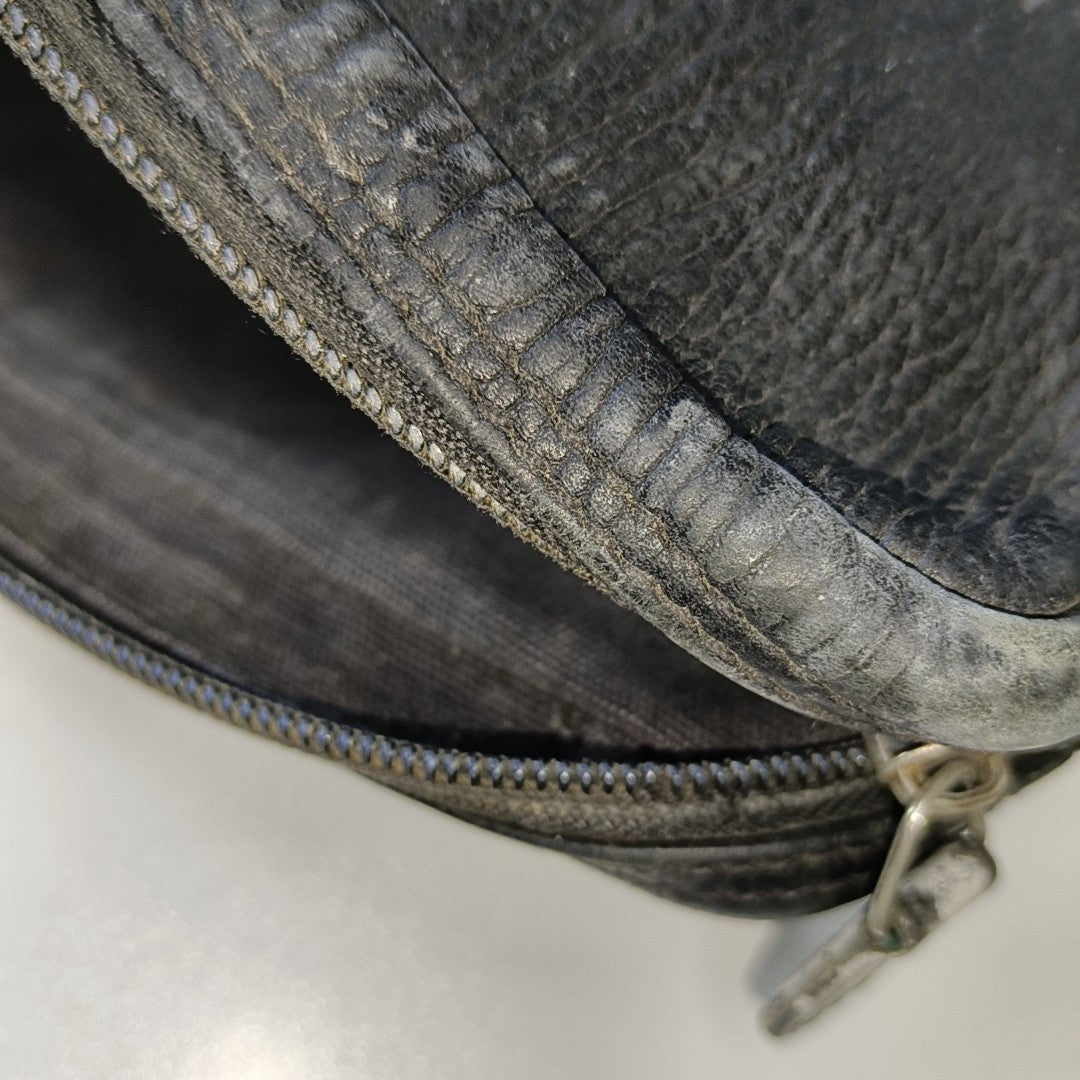 FERRAGAMO Black Cowhide Clutch Silver Hardware-(SKU)-12731394