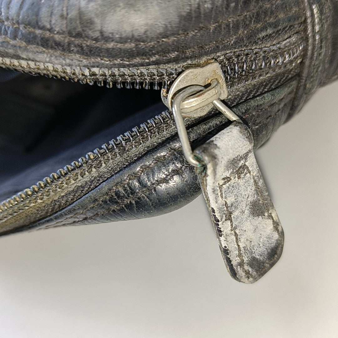 FERRAGAMO Black Cowhide Clutch Silver Hardware-(SKU)-12731394