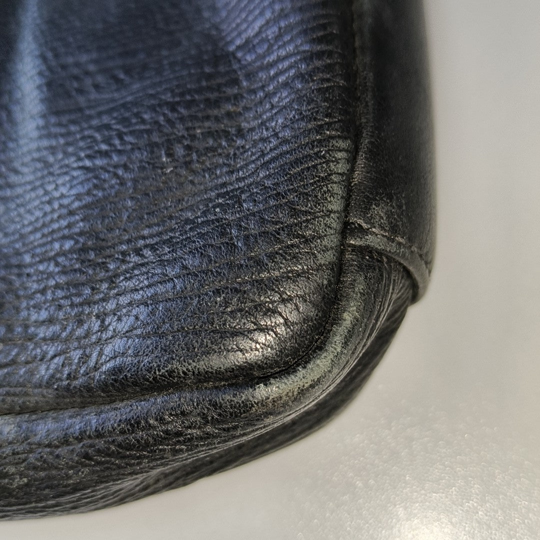 FERRAGAMO Black Cowhide Clutch Silver Hardware-(SKU)-12731394