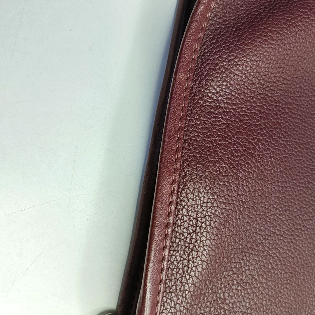 LOEWE Toledo Burgundy Cowhide Tote Handbag Silver Hardware-(SKU)-952969299