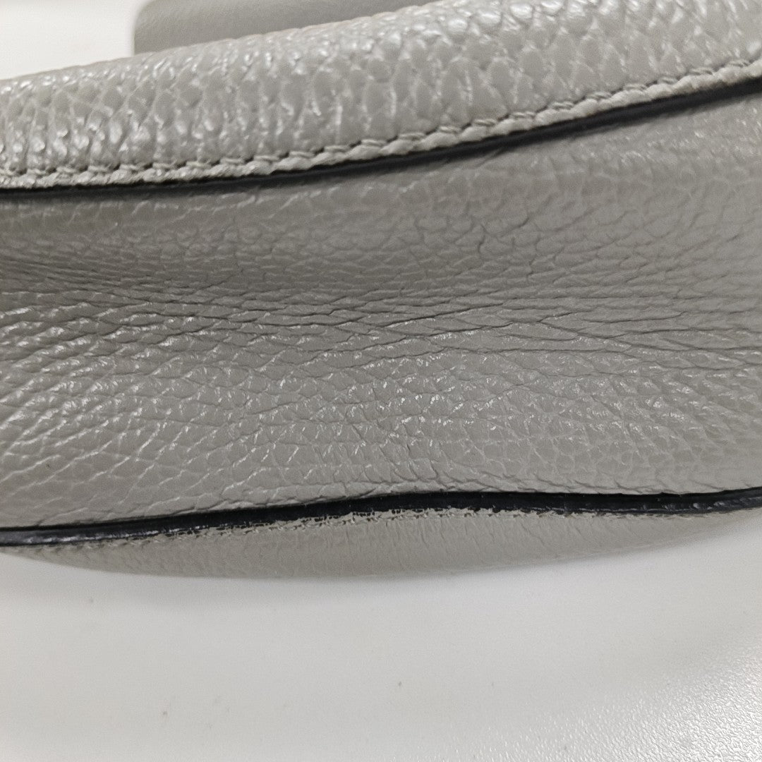 Chloé Drew mini Gray Calf Leather Piggy Bag Single Shoulder Bag Golden hardware Removable shoulder strap-(SKU)-13014062