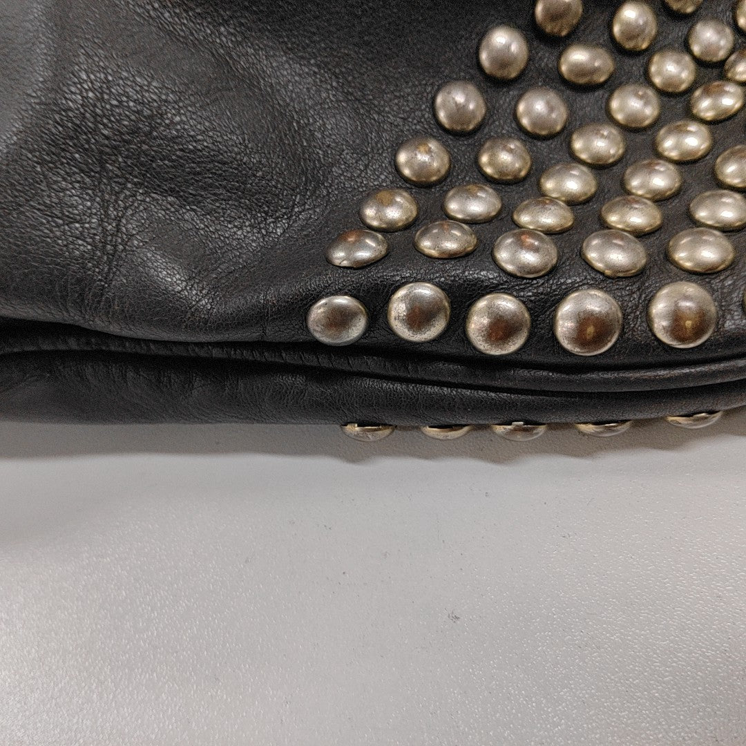 BURBERRY Ledbury Heritage Brown cowhide studded single shoulder bag handbag Golden hardware Removable shoulder strap-(SKU)-13122378
