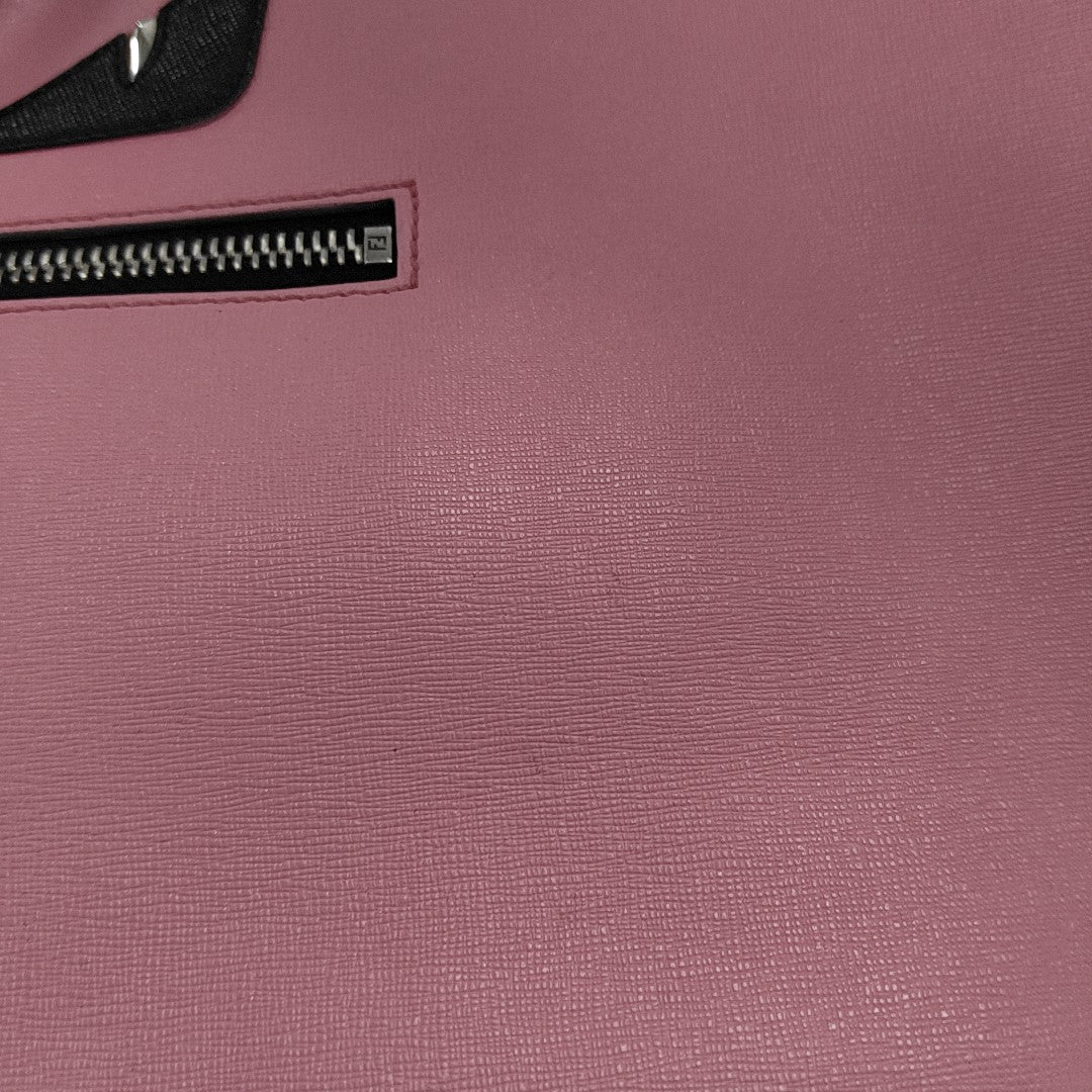 FENDI Monster Medium size Pink Cowhide Monster Single Shoulder Bag Tote Silver Hardware-(SKU)-13447646