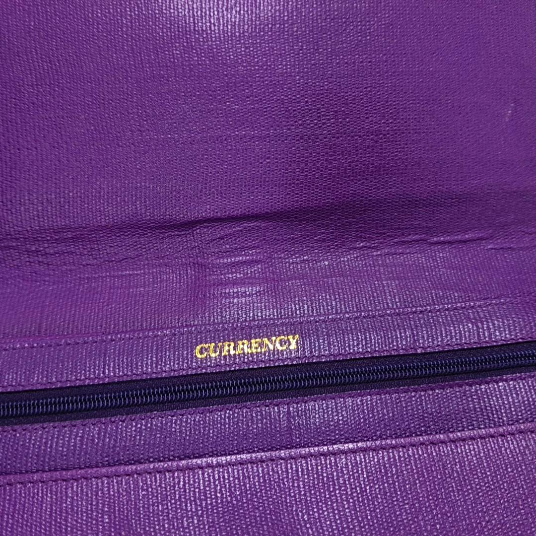 YSL CHYC Y LIGNE Purple Cowhide Embossed Clutch Golden hardware-(SKU)-959946946