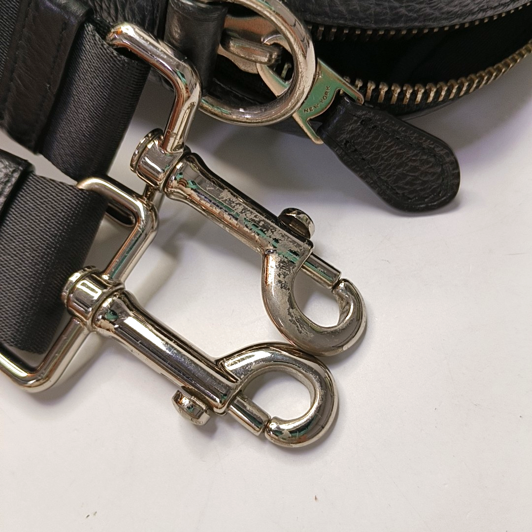 COACH Black Leather Single Shoulder Bag Silver Hardware Removable shoulder strap-(SKU)-951908313