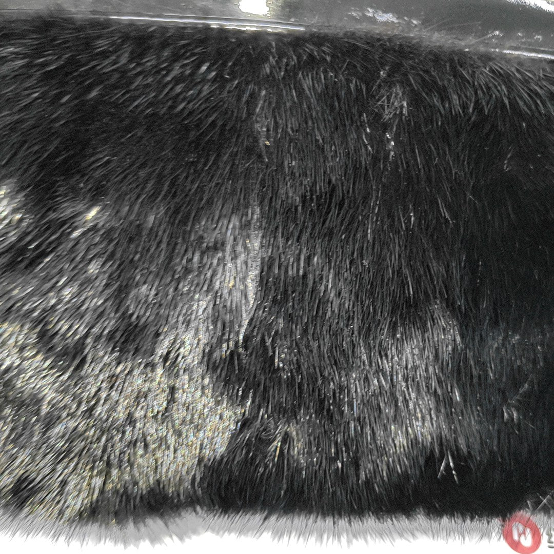 GUCCI Black Fur Handbag Silver Hardware-(SKU)-12419286