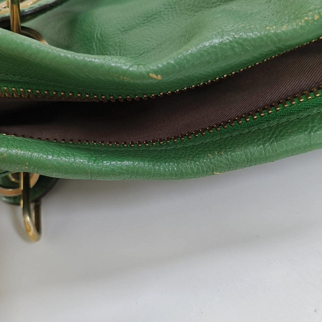 Chloé Paraty Medium size Green Leather Single Shoulder Bag Golden hardware Removable shoulder strap-(SKU)-14336695