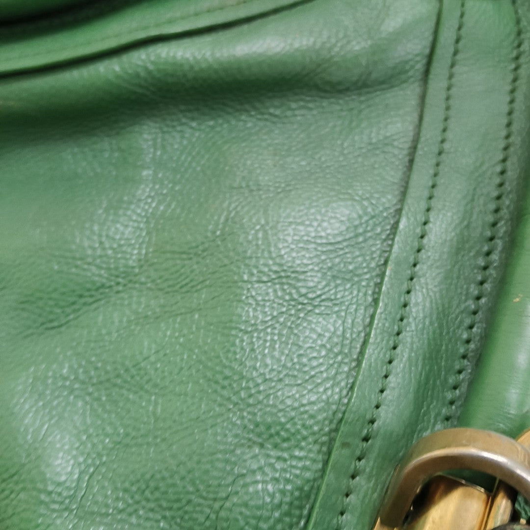 Chloé Paraty Medium size Green Leather Single Shoulder Bag Golden hardware Removable shoulder strap-(SKU)-14336695
