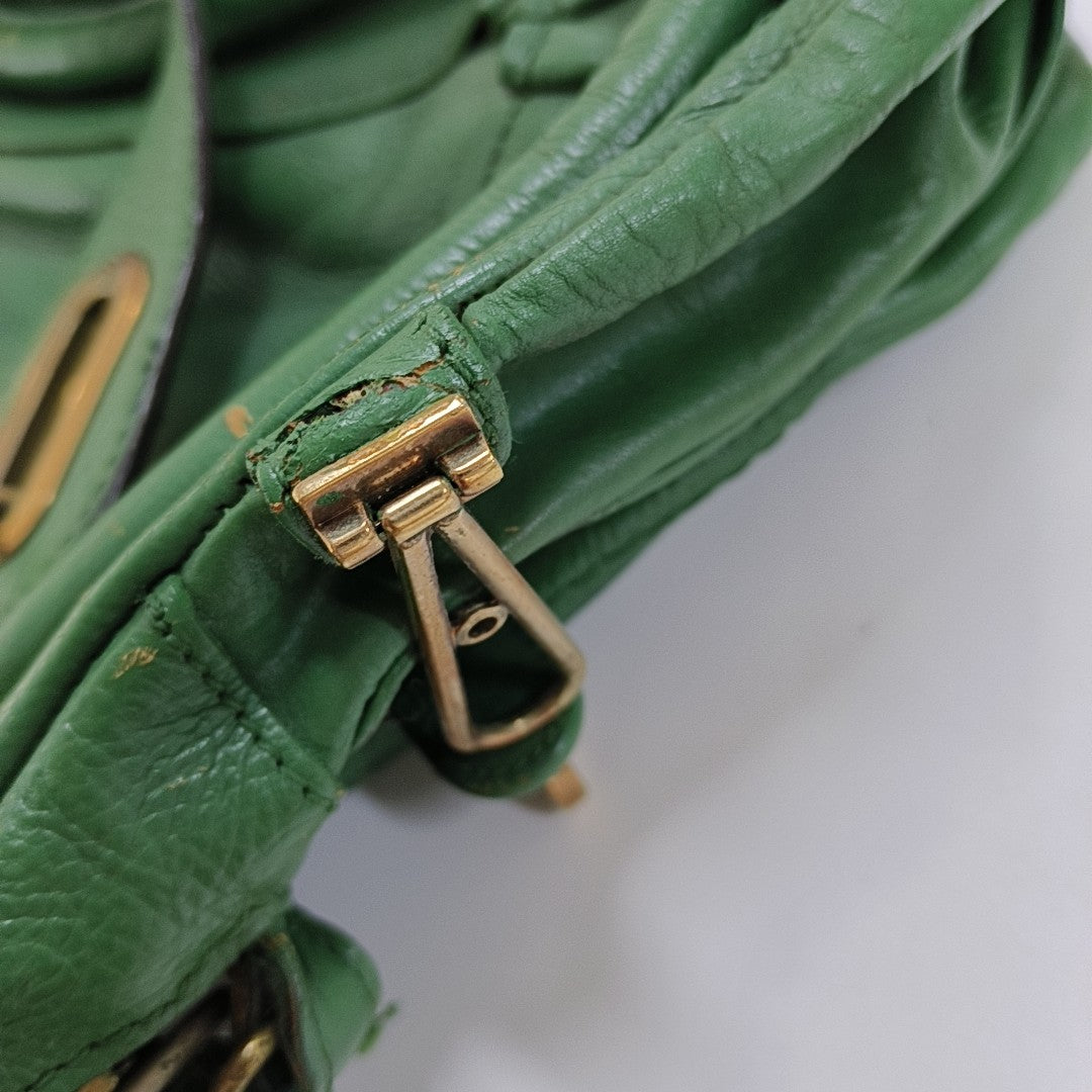 Chloé Paraty Medium size Green Leather Single Shoulder Bag Golden hardware Removable shoulder strap-(SKU)-14336695