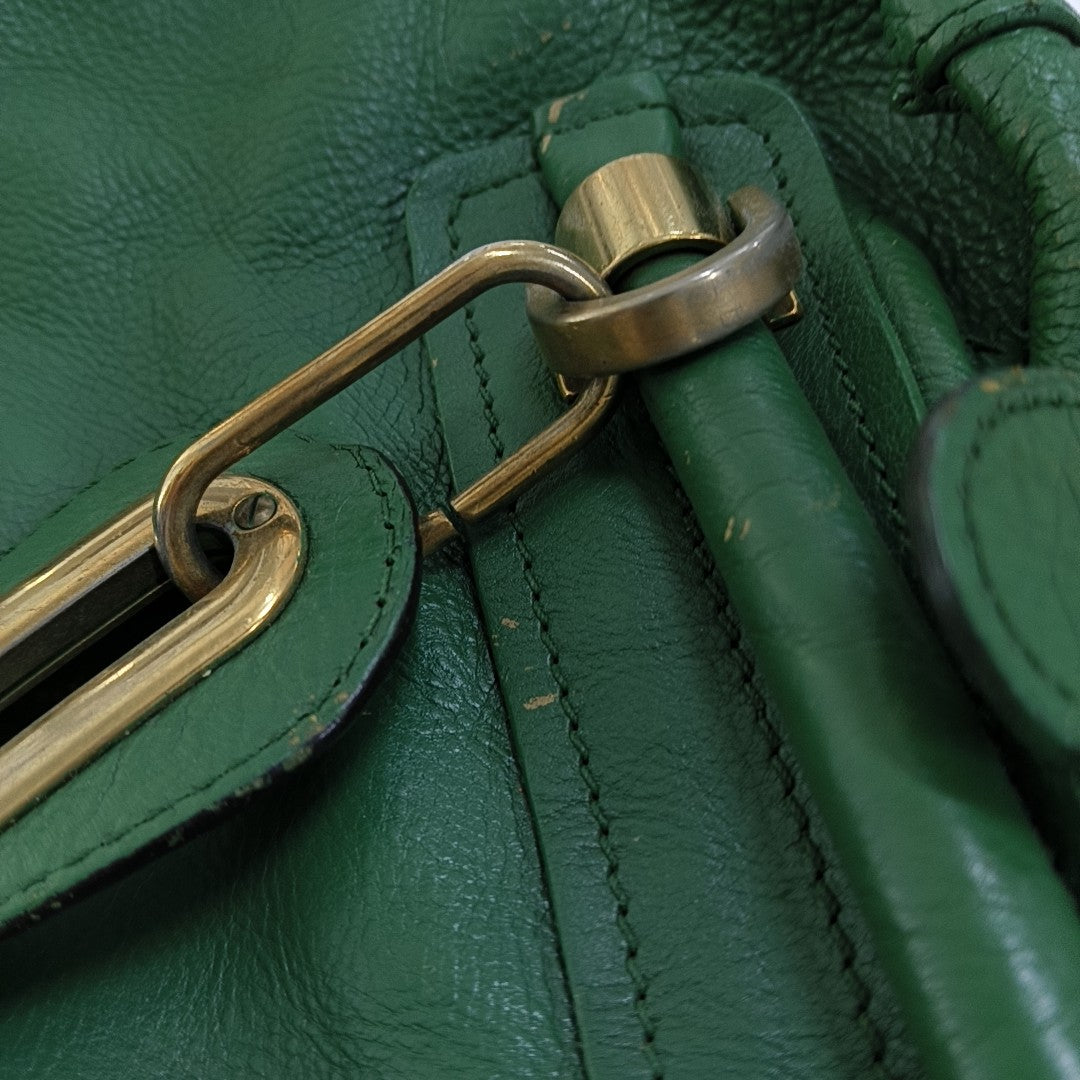 Chloé Paraty Medium size Green Leather Single Shoulder Bag Golden hardware Removable shoulder strap-(SKU)-14336695