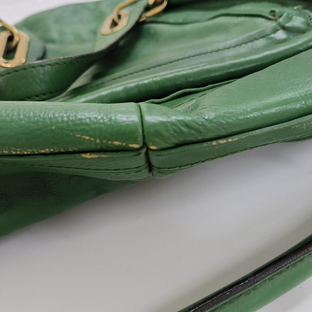 Chloé Paraty Medium size Green Leather Single Shoulder Bag Golden hardware Removable shoulder strap-(SKU)-14336695